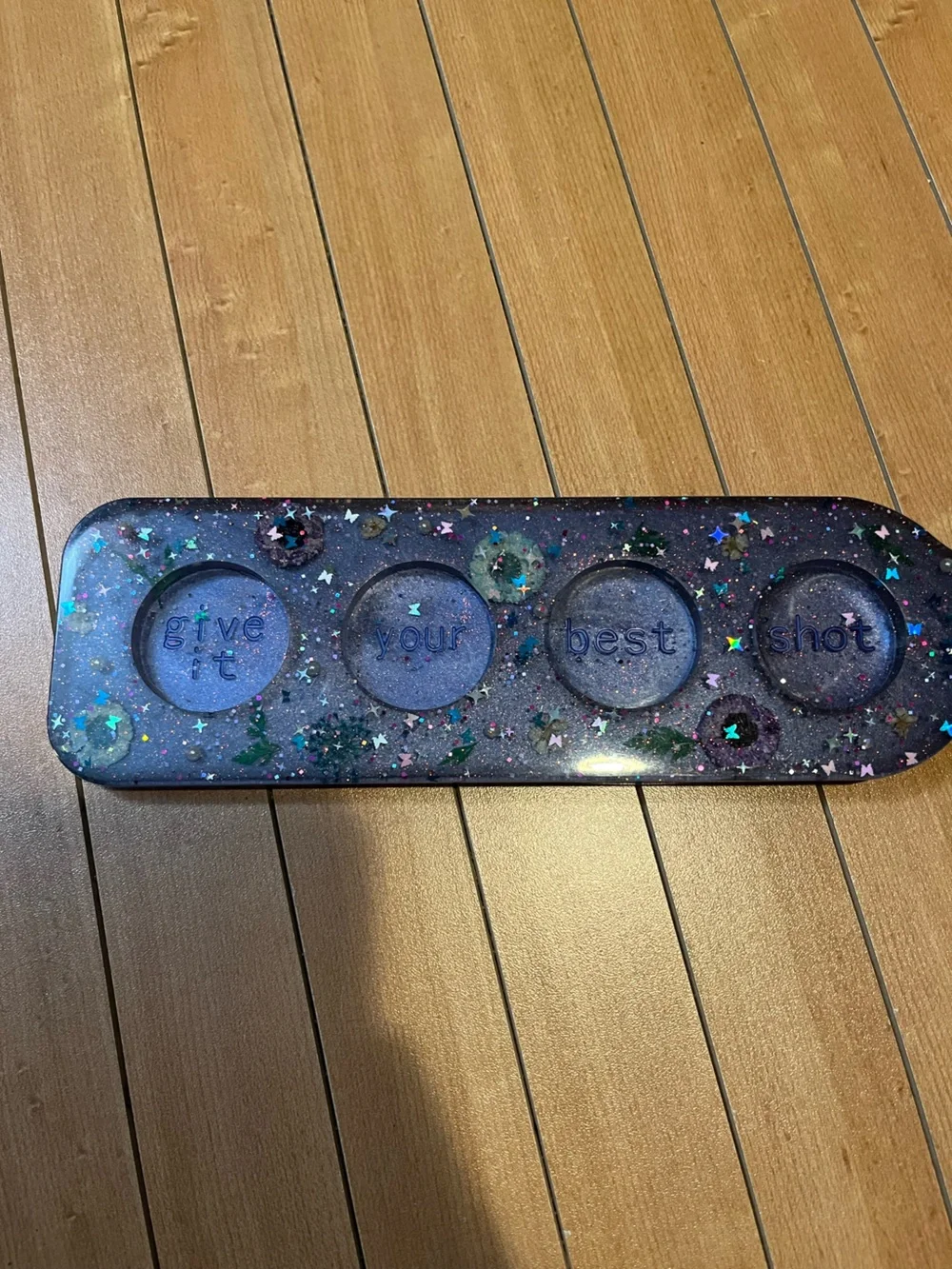 Shot Glass Flight Paddle Board Purple Resin